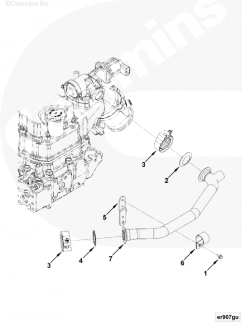 Трубка воздушная рециркуляции выхлопных газов для двигателя Cummins 6ISBe 6.7L