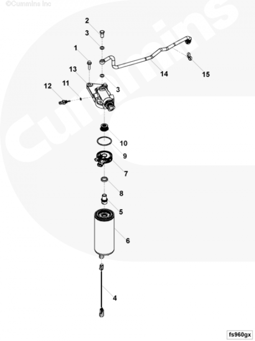 Головка топливного фильтра для двигателя Cummins 6ISBe 6.7L