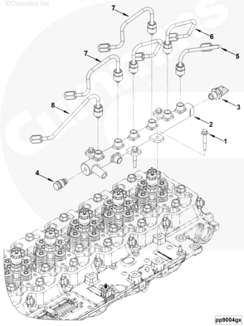 Трубка топливная 4 и 5-го цилиндра для двигателя Cummins 6ISBe 6.7L