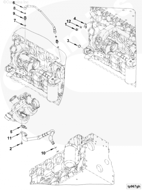 Трубка слива масла с турбины для двигателя Cummins 6ISBe 6.7L
