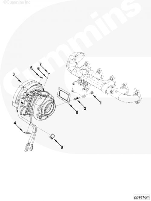 Турбокомпрессор для двигателя Cummins 6ISBe 6.7L