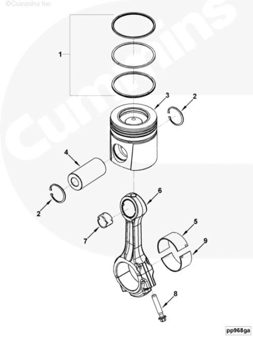 Комплект поршневых колец (+0.5) для двигателя Cummins 6ISBe 6.7L