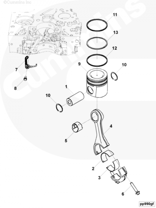 Комплект поршневых колец для двигателя Cummins 6ISBe 6.7L