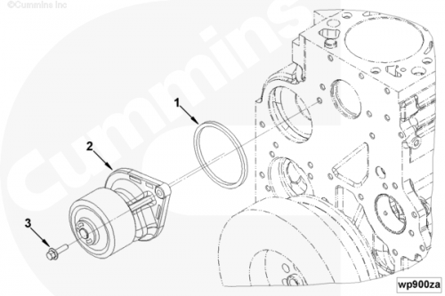 Болт крепления водяной помпы для двигателя Cummins QSB 5.9L