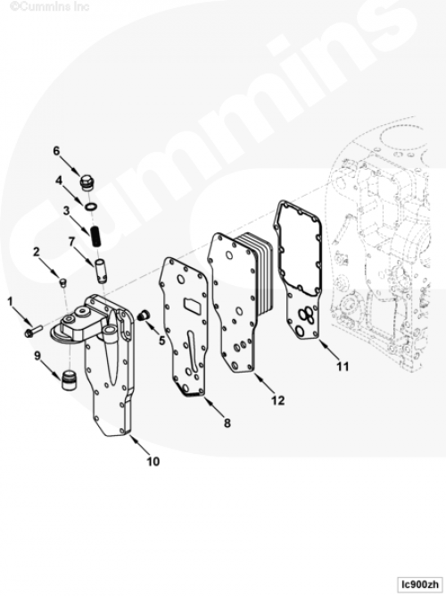 Прокладка маслоохладителя (теплообменника) для двигателя Cummins QSB 5.9L
