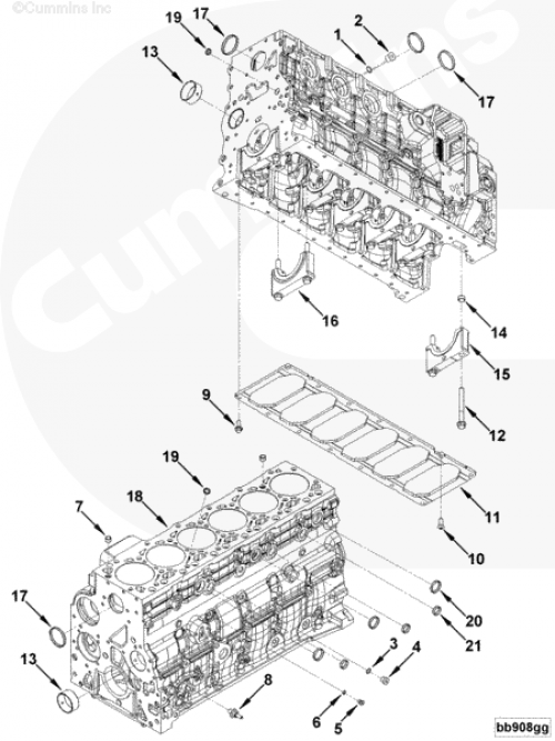 Блок цилиндров для двигателя Cummins QSB 6.7L