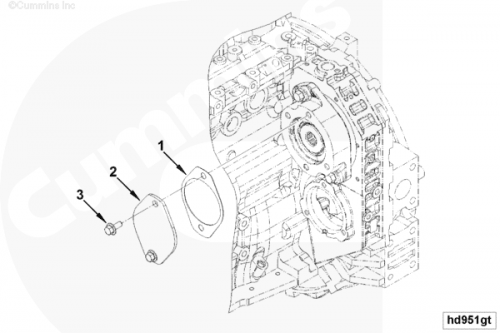 Болт крепления защитной крышки для двигателя Cummins QSB 6.7L