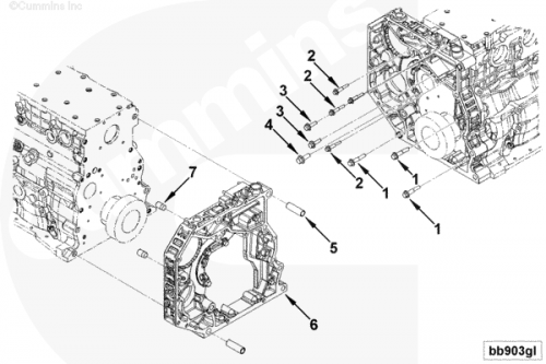 Болт крепления картера шестерен распредвала для двигателя Cummins QSB 6.7L