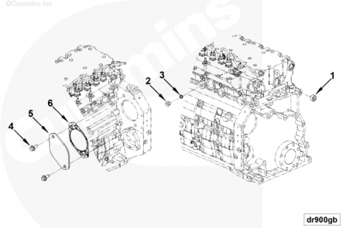 Болт крепления крышки защитной привода для двигателя Cummins QSB 6.7L