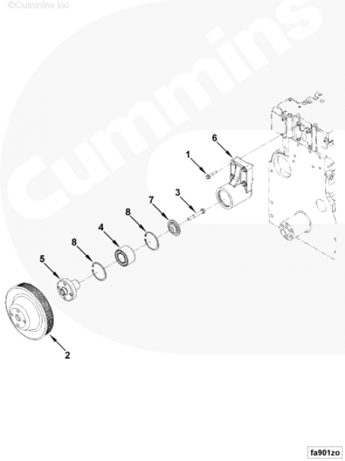 Болт крепления опоры вентилятора для двигателя Cummins QSB 6.7L