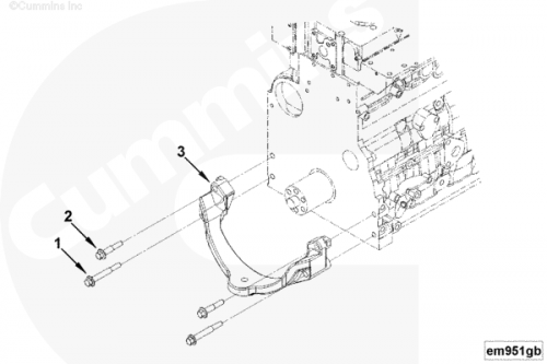 Болт крепления опоры двигателя передней для двигателя Cummins QSB 6.7L