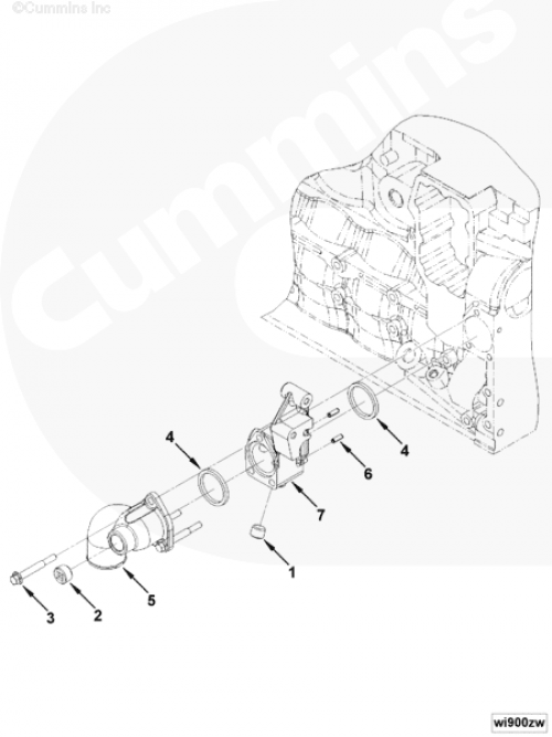 Пробка патрубка водяного для двигателя Cummins QSB 6.7L