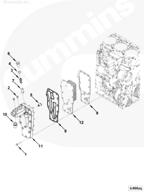 Прокладка маслоохладителя (теплообменника) для двигателя Cummins QSB 6.7L