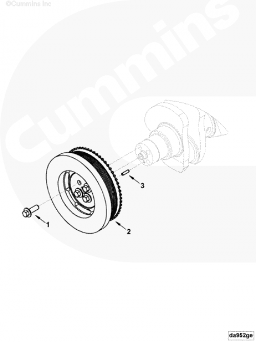 Шпонка демпфера для двигателя Cummins QSB 6.7L