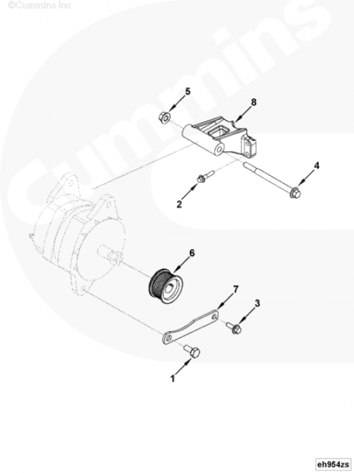 Болт крепления кронштейна генератора для двигателя Cummins QSB 6.7L