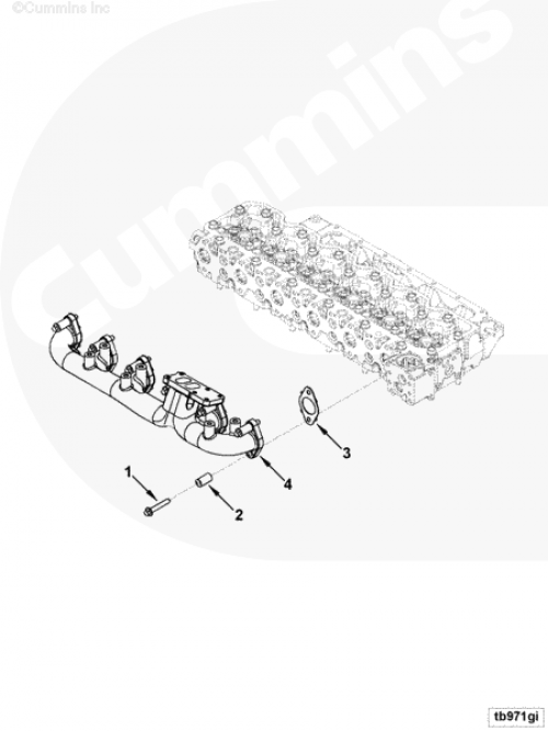 Болт крепления выпускного коллектора для двигателя Cummins QSB 6.7L