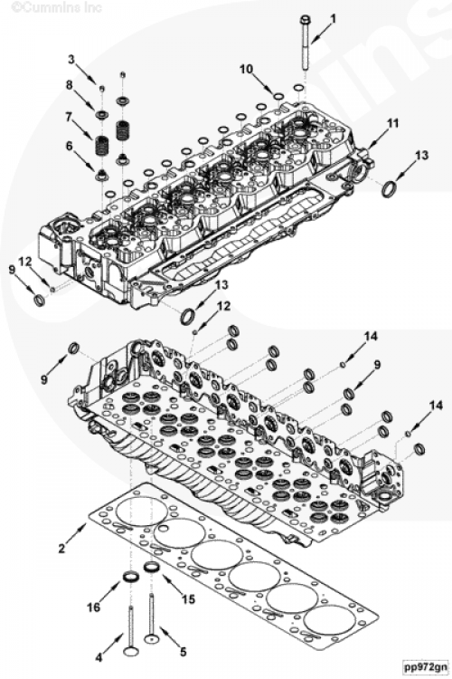Головка блока цилиндров (ГБЦ) для двигателя Cummins QSB 6.7L