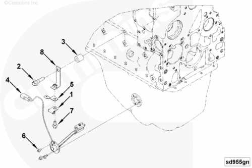 Болт крепления распорки датчика уровня масла в поддоне для двигателя Cummins QSB 6.7L
