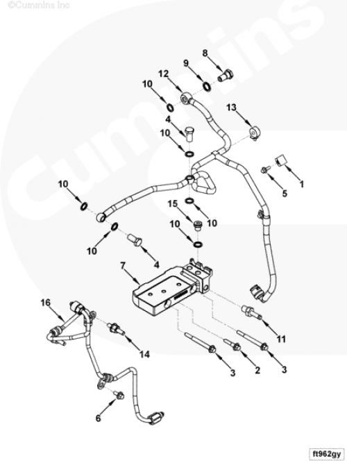 Болт зажима трубки топливная обратки для двигателя Cummins QSB 6.7L