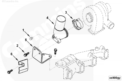 Распорка патрубка выпускного турбокомпрессора для двигателя Cummins QSB 6.7L