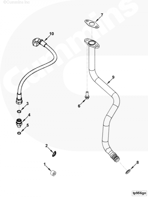 Трубка подачи масла к турбине для двигателя Cummins QSB 6.7L