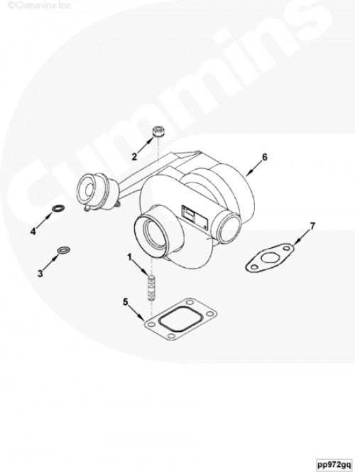 Турбокомпрессор для двигателя Cummins QSB 6.7L