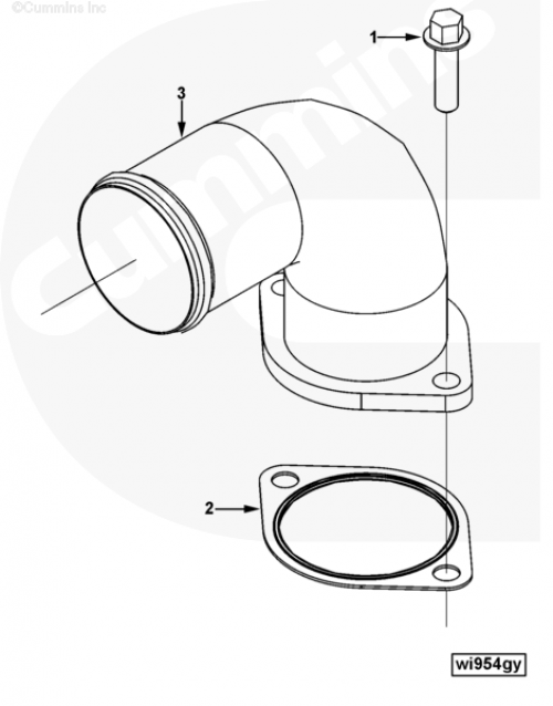 Болт крепления впускного водяного патрубка для двигателя Cummins ISLe 8.3L