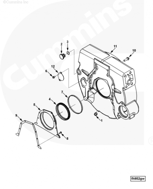 Картер маховика для двигателя Cummins ISLe 8.3L