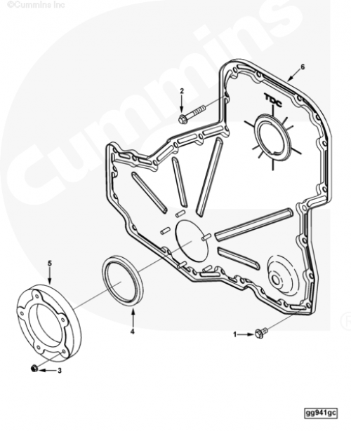 Сальник коленвала передний для двигателя Cummins ISLe 8.3L