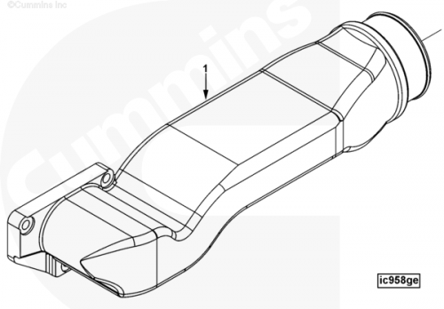 Перепускной воздушный патрубок для двигателя Cummins ISLe 8.3L