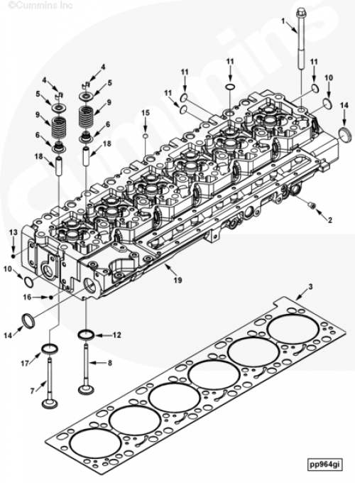 Прокладка ГБЦ для двигателя Cummins ISLe 8.3L