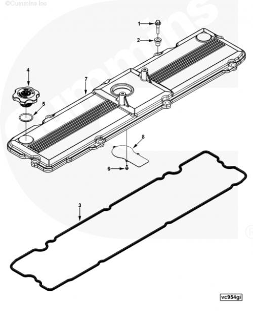 Прокладка клапанной крышки для двигателя Cummins ISLe 8.3L