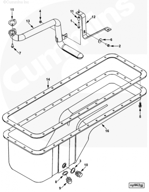 Шайба крепления трубки маслоприемной поддона для двигателя Cummins ISLe 8.3L