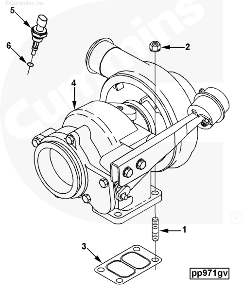 Гайка шпильки турбокомпрессора для двигателя Cummins ISLe 8.3L