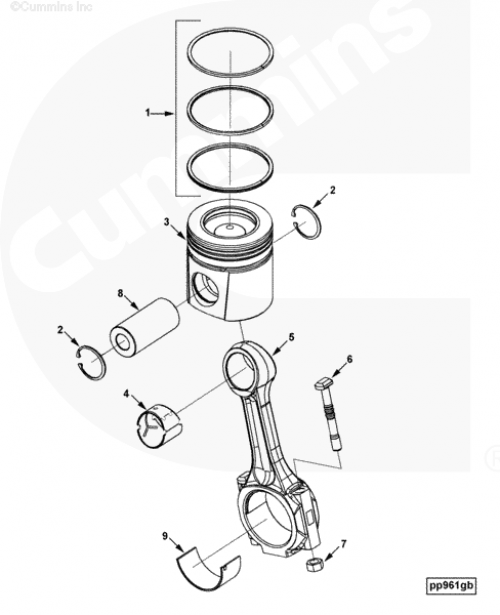 Комплект поршневых колец для двигателя Cummins ISLe 8.3L