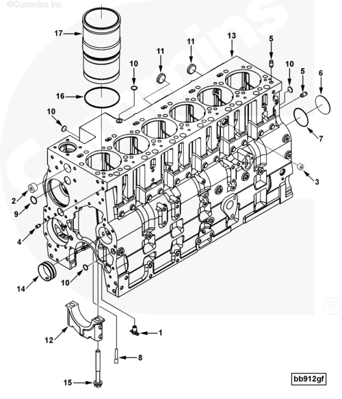 Блок цилиндров для двигателя Cummins 6CT