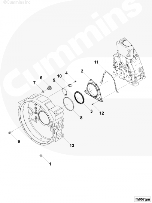 Картер маховика для двигателя Cummins 6CT