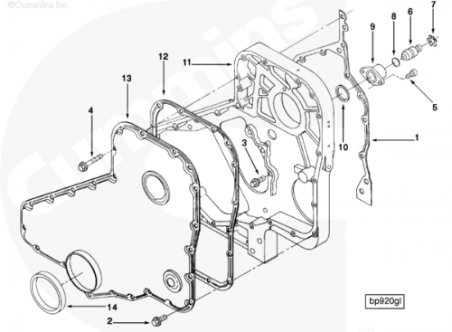 Крышка шестерен распределительного вала для двигателя Cummins 6CT