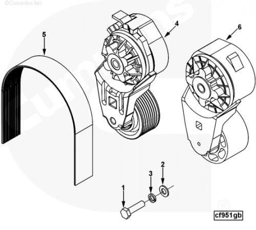 Натяжитель ремня для двигателя Cummins 6CT