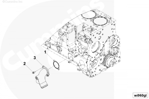 Прокладка патрубка ОЖ впускного для двигателя Cummins 6CT