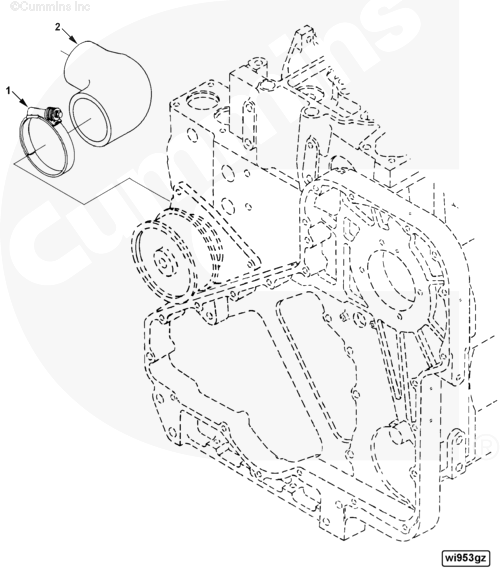 Хомут патрубка водяного впускного для двигателя Cummins 6CT