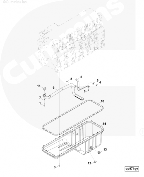 Трубка маслоприёмная поддона для двигателя Cummins 6CT