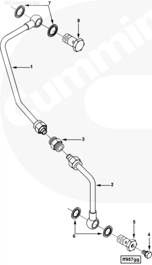 Трубка топливного фильтра для двигателя Cummins 6CT