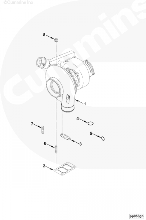Турбокомпрессор для двигателя Cummins 6CT