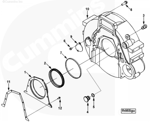 Заглушка картера маховика для двигателя Cummins QSC 8.3L