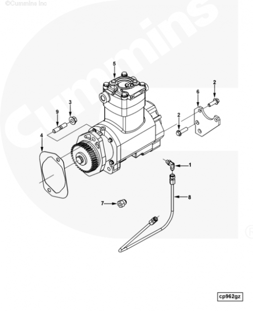 Воздушный компрессор для двигателя Cummins QSC 8.3L