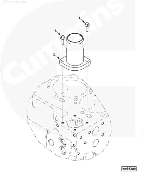 Патрубок водяной впускной для двигателя Cummins QSC 8.3L