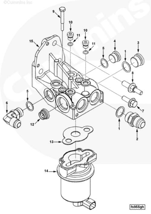 Болт крепления кронштейна ТННД для двигателя Cummins QSC 8.3L