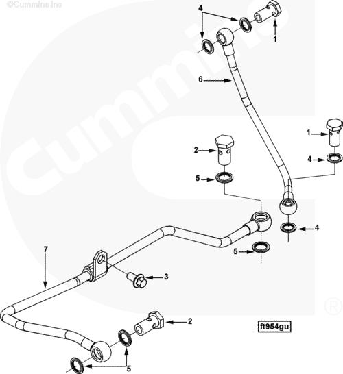 Болт крепления трубки топливной обратки для двигателя Cummins QSC 8.3L