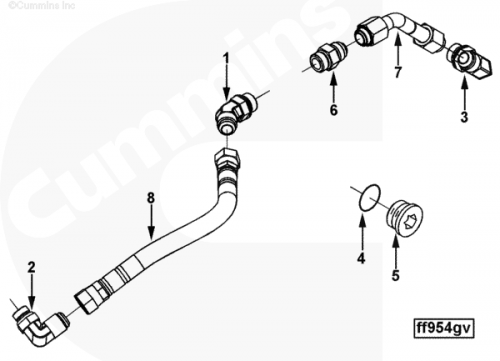 Штуцер топливного фильтра для двигателя Cummins QSC 8.3L